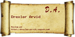 Drexler Arvid névjegykártya
